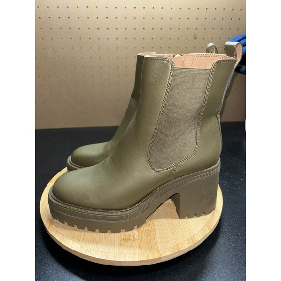 Sam & Libby Women's Camila Heeled Chelsea Bootie Dark Moss Green Size 6 - Picture 3 of 7